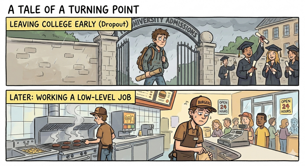 leaving college early cartoon